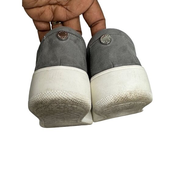 Steve Madden Gray Perforated Suede Slip-On Platform Sneakers Size 6 - Picture 11 of 12